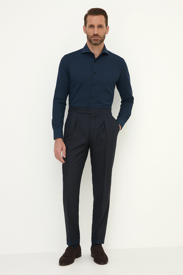 Dark Navy Percale Denier Mugwort Fusion