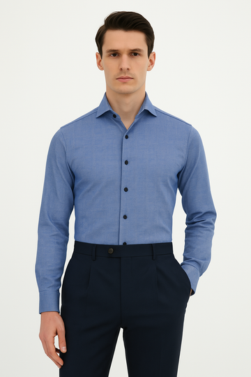 Blue Denim Twill Classic Pure Cotton